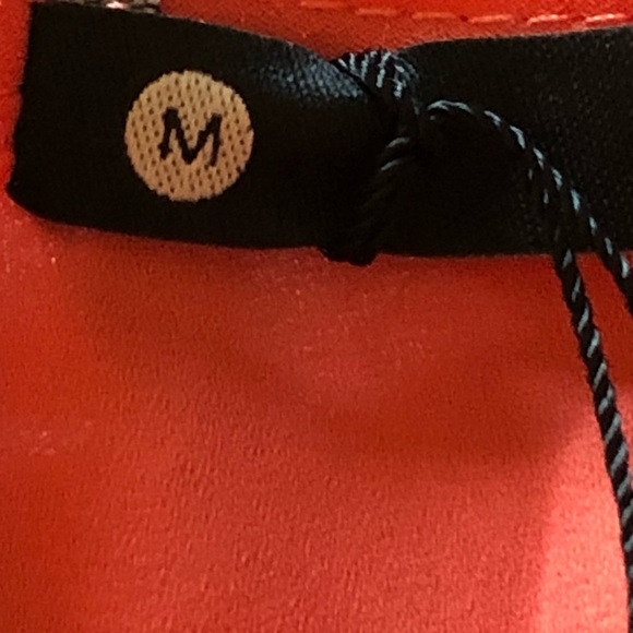 Krisa Draped Cowl Neck Tank Top With Side Tie Bow Orange Medium - Picture 7 of 10